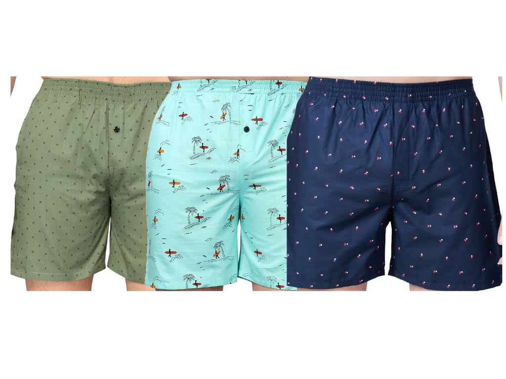 louisehigh Men's Comfort Combo Boxer Shorts - Perfect for Sleepwear & Innerwear (Pack of 3)…-picture-14
