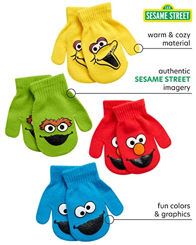 Sesame Street Toddler Boys’ Mittens – Elmo, Cookie Monster, Big Bird, Oscar The Grouch (2T-4T), Size Age 2-4, Sesame Street Characters #TOP1