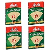Melitta FBA USA Inc 626412#6 Natural Brown Cone Coffee Filters 40 Count - 4 PACK