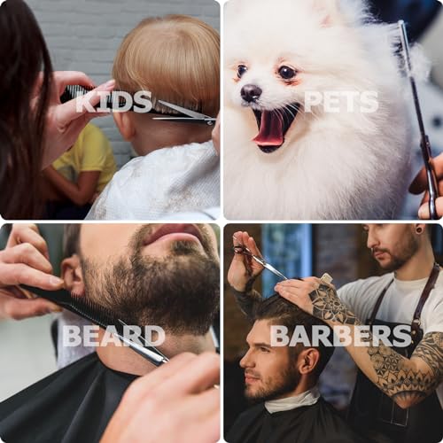 Carehabi Friseurschere Set 6.7 Zoll Haarschneideschere Haarschere Friseurschere mit Friseurumhang für Damen Herren Kinder Haarschne Schere für Familie Friseursalon