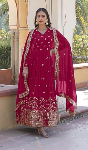 Image of Fashion Basket Faux Georgette Sequins Anarkali Dress for Women