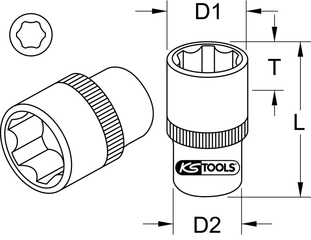 KS Tools 922.1404-1/4" Hex Socket, 4 mm - Ultimate Range - Superlock Profile - Chrome Vanadium - Satin Chrome Finish - Image 3