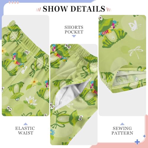 Frog Dragonfly Butterfly Boys Long Pants Soft Trousers Elastic Waist Kids Lounge Bottoms with Pockets S-XL4