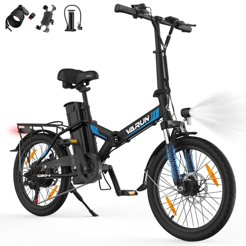 VARUN E Bike Herren Damen, 20' * 1.95'/20' * 4.0' E-Fatbike mit 48V 13Ah/7.8Ah Akku, bis zu 𝟕𝟎-𝟏𝟐𝟎𝐊𝐌, 250W Motor, E-Bike Klappbar mit LCD-Display, 7-Gangs, Pedelec City E-Bike mit 3 Fahrmodi