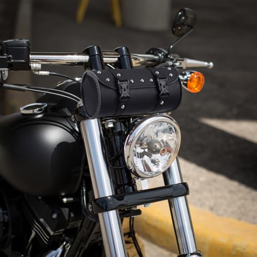 LIOOBO Satteltasche Rund Universal PU Kunstleder Wasserdicht Werkzeugtaschen Retro Tasche