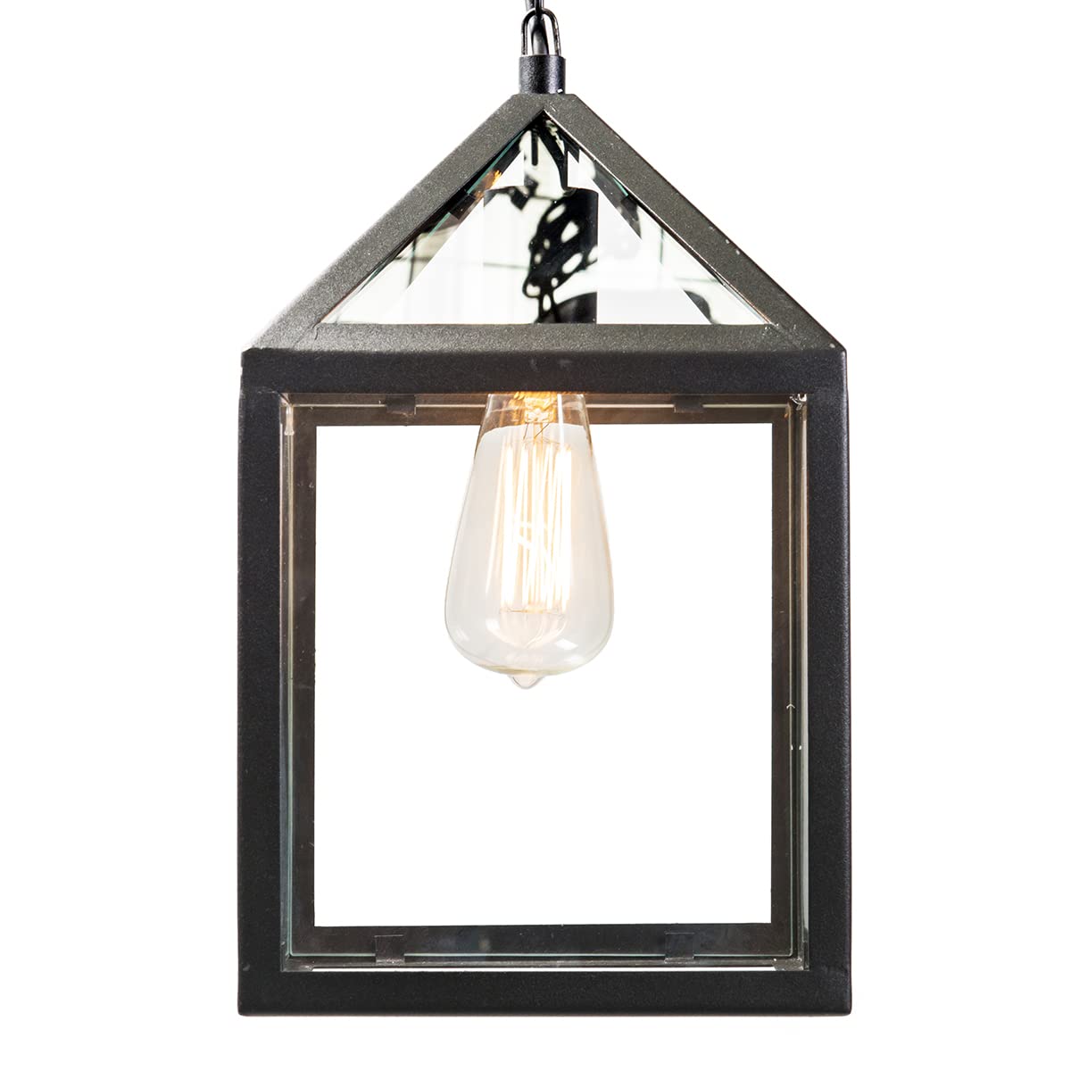 Qazqa amsterdam - Lampada a sospensione rustico - 1 luce - L 210 mm - Nero - Moderno,rustico - Illuminazione esterna