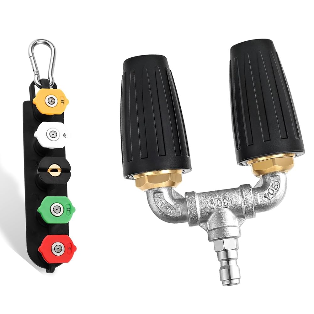 BOFRHME Dual Turbo Nozzle Pressure Washer, 360° Rotating Twin Turbo, 4000 PSI, 4-6 GPM with Quick Connector