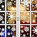 Tuopuda 216 pcs Copo de Nieve Estática Pegatina Navidad Pegatinas de Copo de Nieve Fabuloso Pegatinas Pared Estáticas de PVC para Navidad Decoraciones (Blanco)