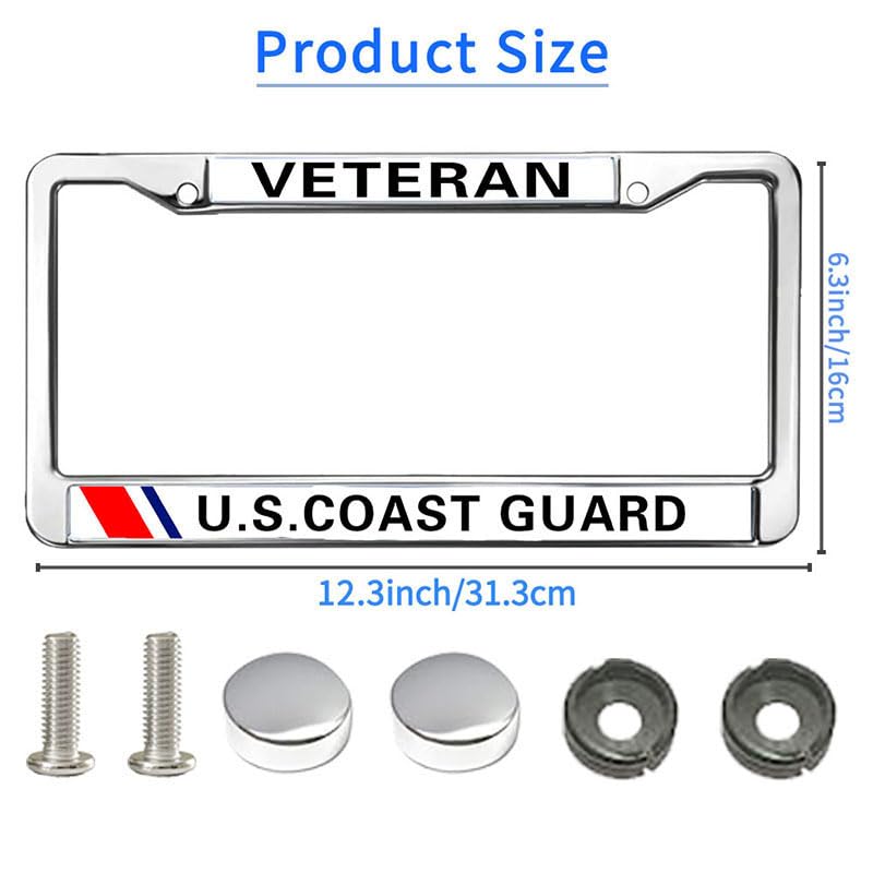 Image of US Army Vet License Plate Frame for Birthday Gift American Flag Pride Weather-Proof US Veteran Support License Plate Frame Spiritual Gift
