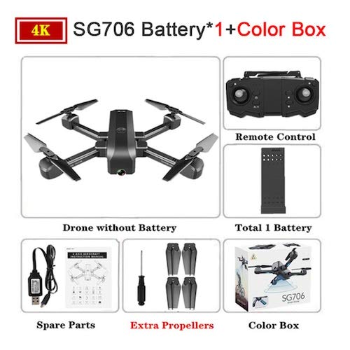 HaiMa Sg706 Drone Con 4K Wifi 1080P Doppia Fotocamera Quadcopter Altezza Di Stabilità Del Flusso Ottico Rc Giocattolo - 4K Con Borsa Di Stoccaggio Cina