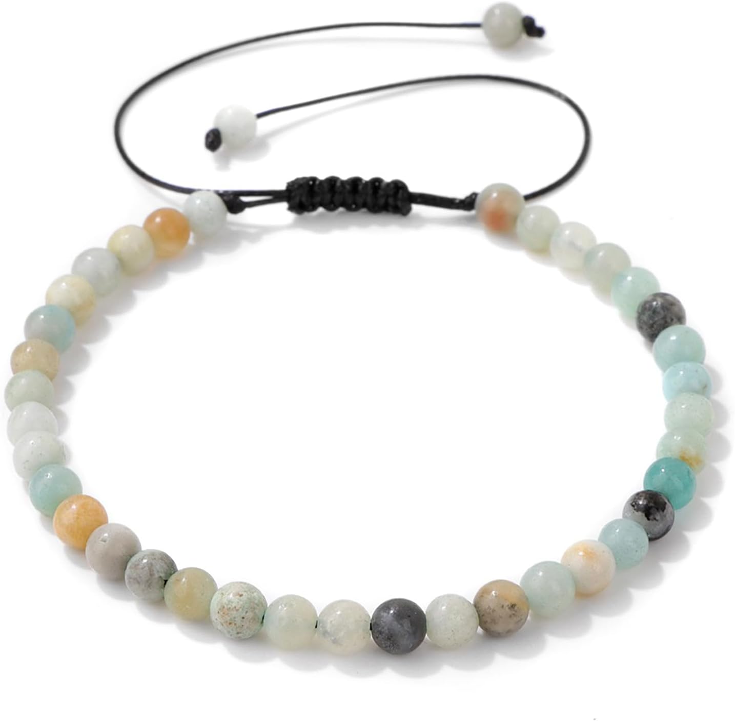 Crystal Bracelet for Women 4mm Adjustable Braided Natural Stone Bracelets Handmade Beaded Bracelets Gemstone Bracelet Healing Crystal Bracelet Crystal Jewelry for Women - Image 2