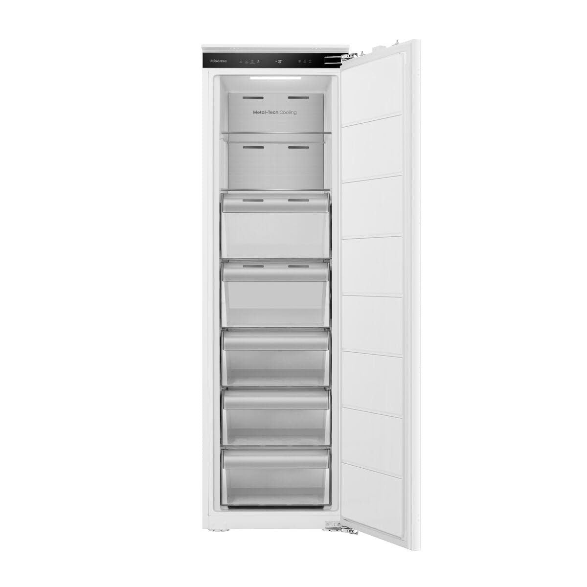 Hisense FT3B213SAWE zamrażarka pionowa No Frost, 235L, klasa E, szerokość 54cm x wysokość 178cm, możliwość zmiany w lodówce, elektroniczne sterowanie dotykowe, oświetlenie LED, odwracalne drzwi
