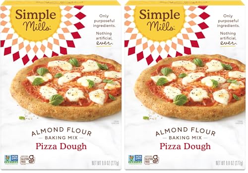 Simple Mills Almond Flour Baking Mix, Cauliflower Pizza Dough - Gluten Free, Vegan, Plant Based, 9.8 Ounce (Pack of 2)