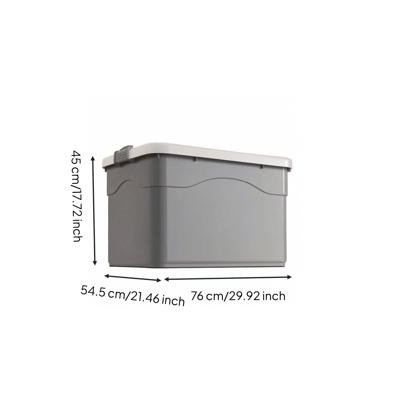 Cassetta con Coperchio Antipolvere Plastica Spessa e Resistente, Scatola Salvaspazio Impilabile, Ergonomici, Contenitore con Coperchio, per Armadio, Studenti, 76cm