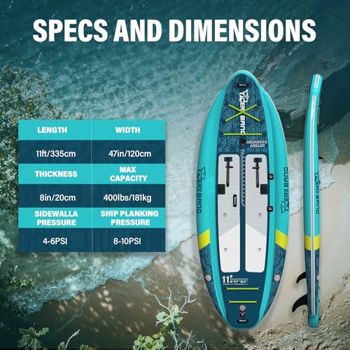 TIGERXBANG 11'x47''x8'' Inflatable Fishing Kayak, High-Performance Inflatable Kayak-Ideal for Water Fishing Activities, Equipped with Comfortable Seats and Camera Base Versatile Accessories - Image 5