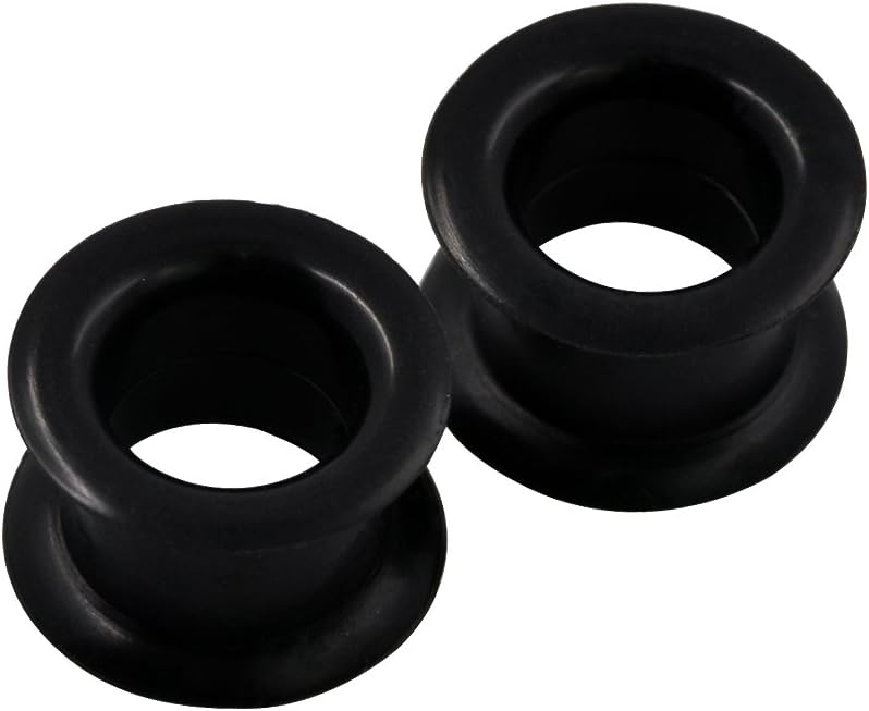 Oyaface 2 PC Colorful Hard Silicone Flexible Ear Skin Tunnels Plugs Hollow Ear Gauges 2G-25mm