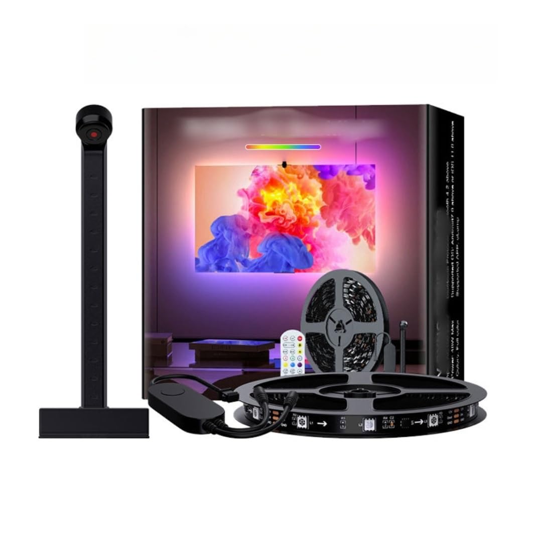 Bande lumineuse led pour tv bande lumineuse synchronisation intelligente avec l'écran capture automatique couleur précise réglages APP atmosphère l'ordinateur bande lumineuse synchronisation(55-70 inc