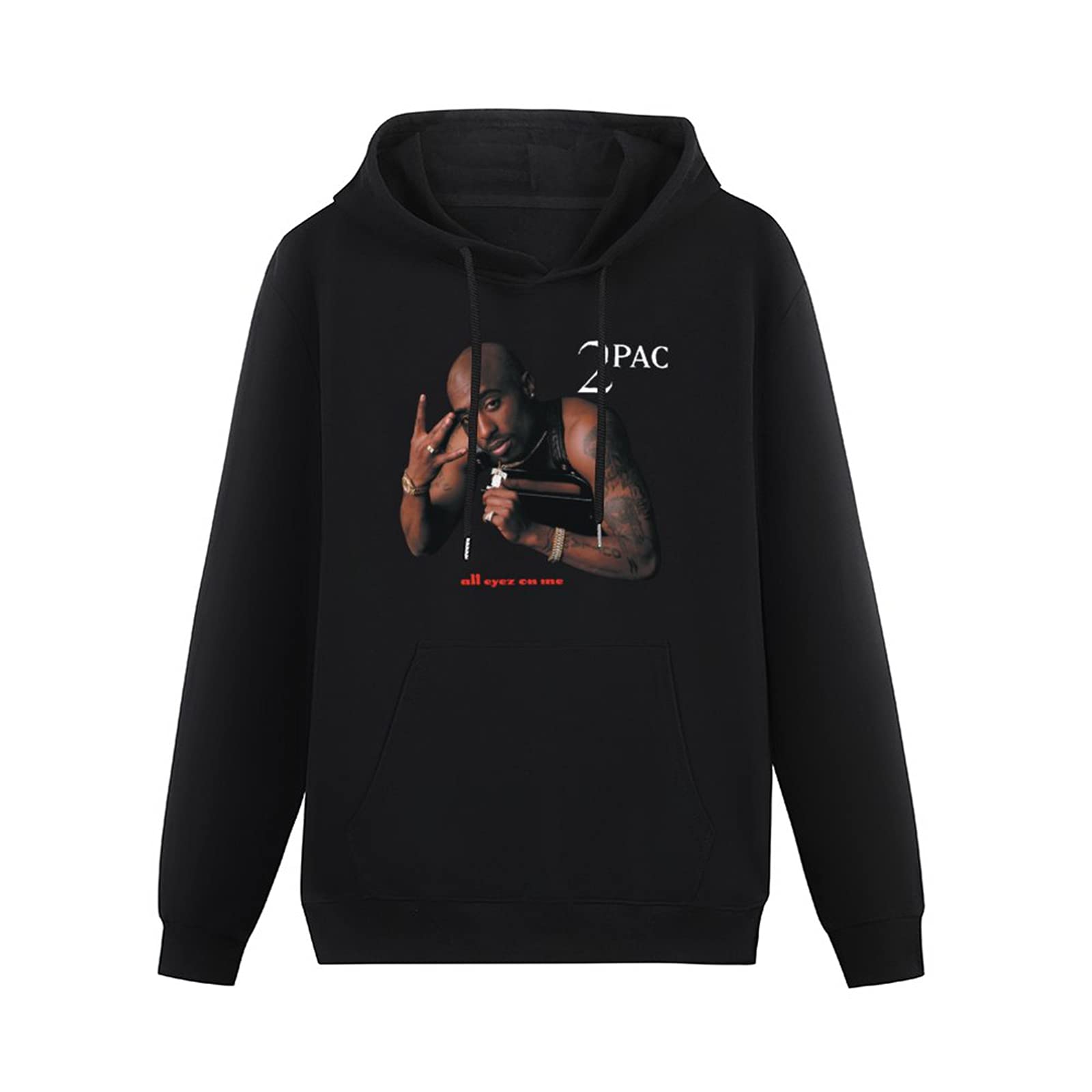 Fuwo Men's Black Hooded All Eyez On Me Clean 2Pc Long Sleeve Sweatshirts S