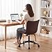 YOUNIKE Office Chair, Armless Desk Chair with Wheels, Home Office Computer Task Chairs, Modern Faux Leather Upholstered Vanity Chair, Adjustable Swivel Rocking Chair with Back, Espresso Brown