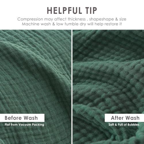 Image of EMME Muslin Blankets for Adults Forest Green Small Blanket 40 inch x 50 inch