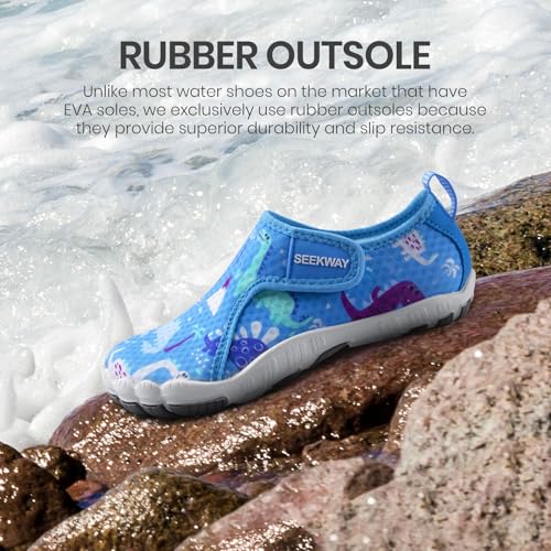 Image of SEEKWAY Barefoot Water Shoes for Kids - Wide Toe Box and Quick-Dry Sand Shoes Toddler for Hiking Swim Beach Pool Kayak Sport Accessories, Camping Essentials Non-Slip for Boys Girls Sizes
