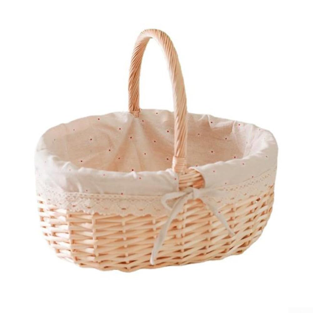 Panier de récolte de fruits léger en rotin lot de 2 pour transporter vos légumes sans fatigue