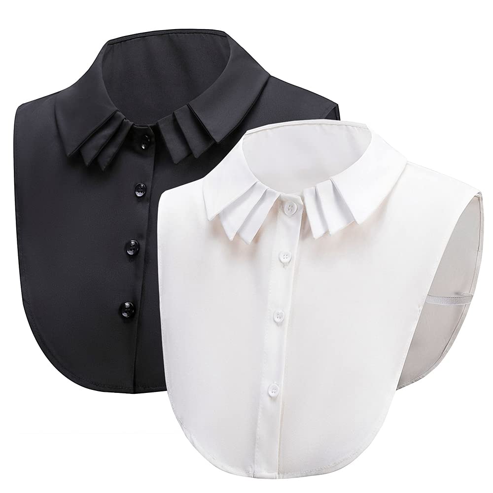 Elegtiskas Women's 93(White，Black) Half Shirt Blouse Collar Detachable Fake False Collar For And Girls