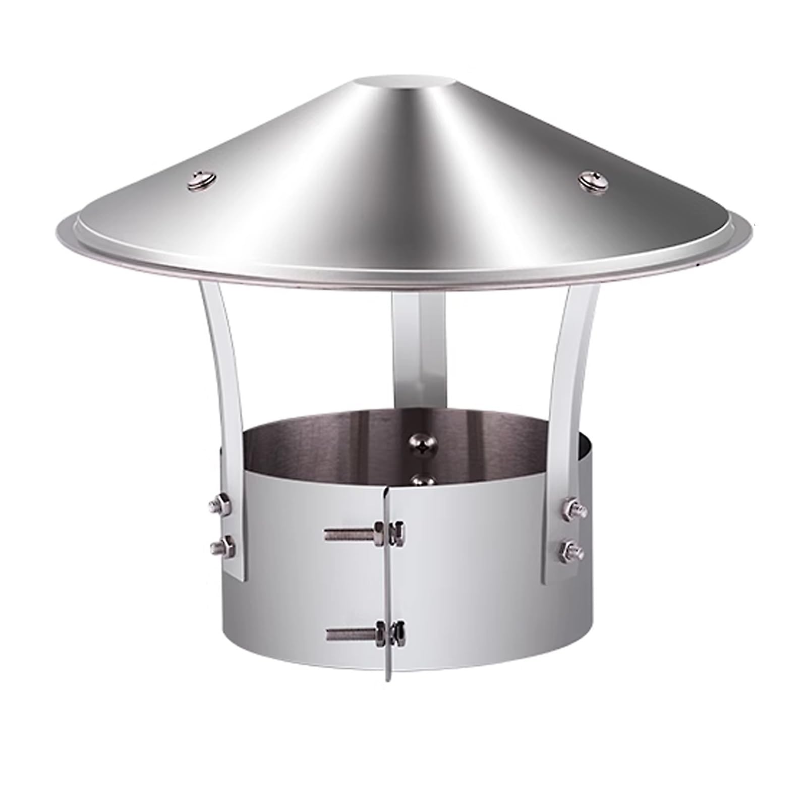 KGLHJDY Chimney Rain Cap Stainless Round Double Screw Fixing Windproof and Stable Adjustable Fixing Ring Size, Roof Rain Cap for Single Flue & Outdoor Fireplace(12.4in)