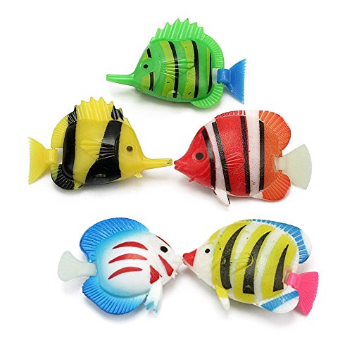 Preisvergleich Produktbild Künstliche tropische Fische für Aquarium, Aquarium, Teich, 5 Stück