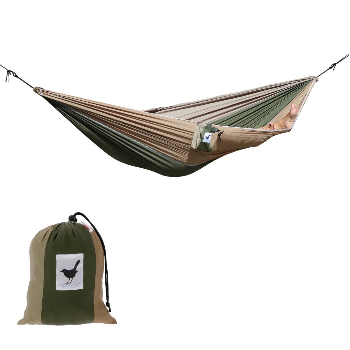 Doppelhängematte XXL Camouflage für 2 Personen - Hängematte aus Fallschirmstoff 180KG Belastbar Reisehängematte Hammock mit Tragetasche Outdoor Camping Travel - 290 x 210 cm