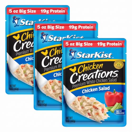 StarKist Chicken Creations Chicken Salad Pouch (5 oz - 3 Pack) Fully Cooked High Protein White Meat, Gluten Free, Soy Free, No Draining, Ready to Eat for Salad and Sandwiches