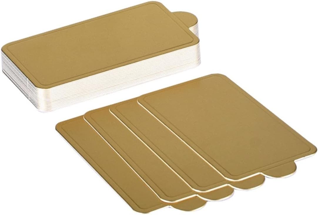 Golden Paper Mousse Tray 100Pcs Large Cake Serving Base