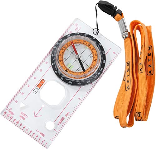 Bússola Orient com Régua e Marcações de Escalas - AZTEQ