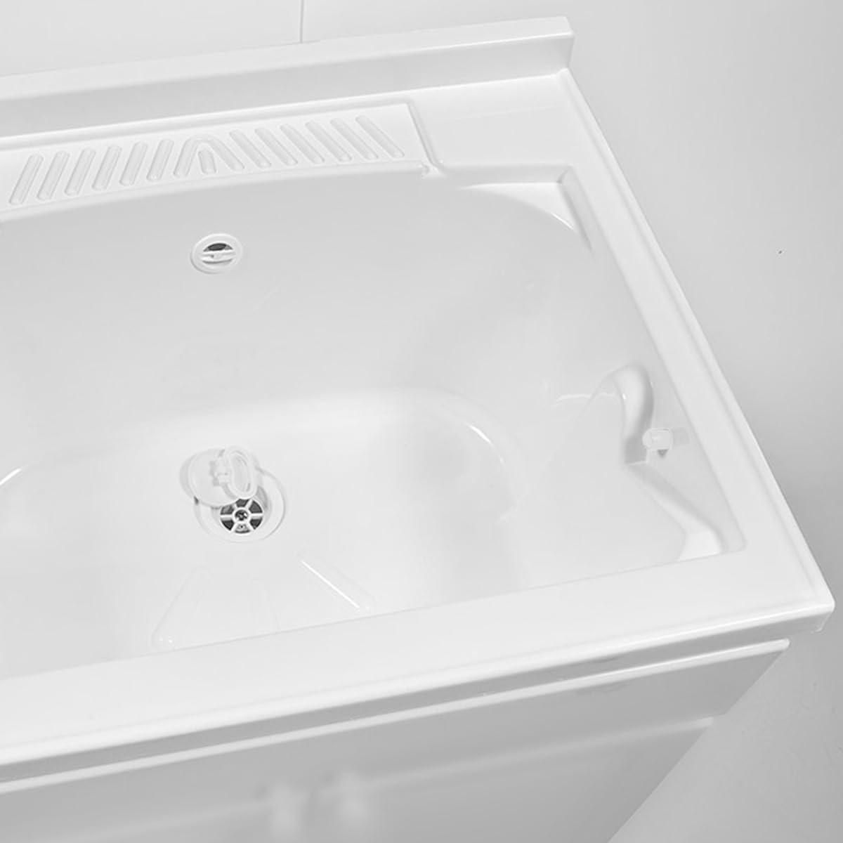 Yellowshop - Mobile Lavatoio in PVC con Serrandina – Senza Foro Rubinetto, Vasca Capiente, Resistente all’Acqua – Diverse Dimensioni – Made in Italy (L60xP60xH84 cm)
