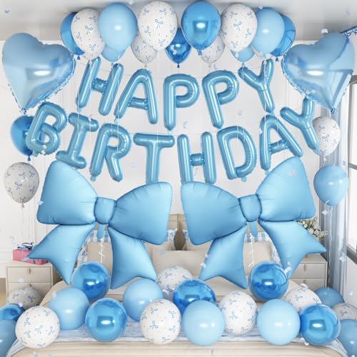 Ballons de fête d'anniversaire bleu pastel pour célébrer les moments magiques en famille