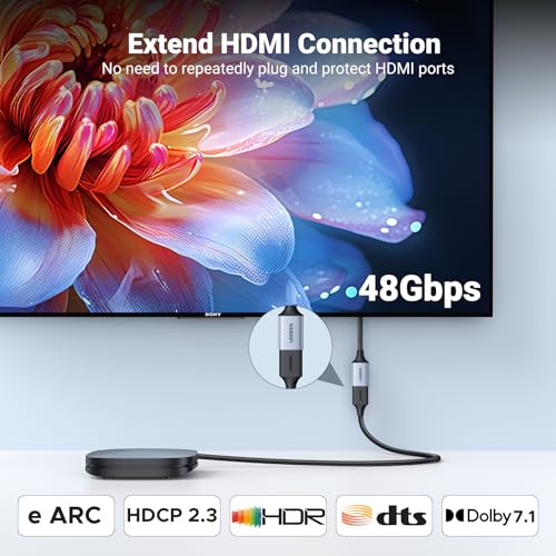 Image of UGREEN 10K 8K@60Hz 0.5FT HDMI Extender HDMI 2.1 Extension Cable Male to Female Adapter Cord 4K@240Hz High-Speed 48Gbps, Compatible with Switch 2 /Xbox Series X /Roku Stick /Blu-ray Laptop PC TV