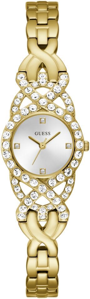 GUESS Gold-Tone Crystal Analog Watch