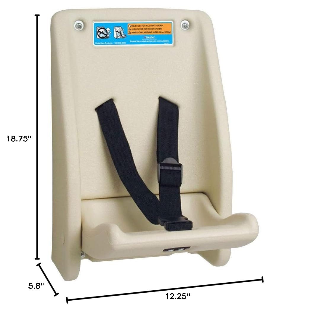 Koala Kare KB102-00 Wall-Mounted Child Protection Seat w/Safety Straps - Polyethylene, Cream