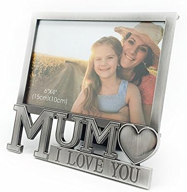 Dolphineshow I Love Mom 4x6 Picture Frame Mother Picture Frame Birthday Gift for Mom