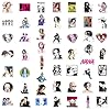 50PCS Anime Nana Sticker Set, Waterproof Vinyl Decals, Anime Character Collection for Laptop, Water Bottle Gifts Birthday Decorations (Gray) - Image 3