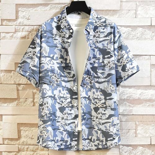 Chemise hawaïenne homme à manches courtes en coton gris - 3