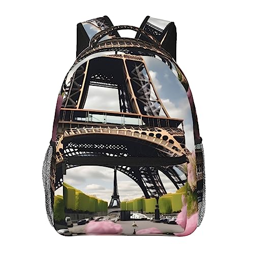 Sac à dos ordinateur portable Tour Eiffel pour voyage décontracté double couche