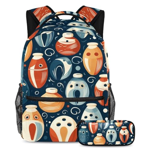 Sac de voyage pour étudiants grand volume imprimé bowling avec trousse assortie