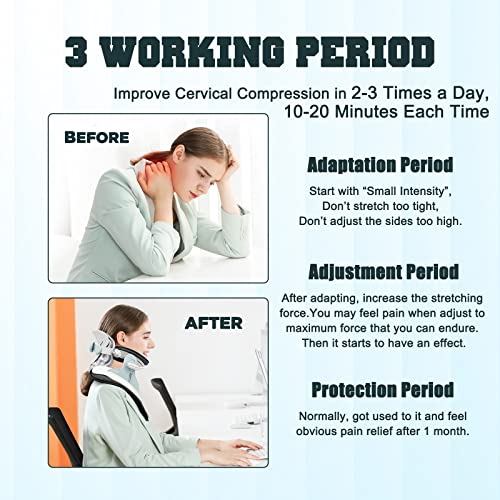 Image of Cervical Neck Traction Device,Electric Air Pump Neck Stretcher Cervical Traction Device,with 3 Power Traction and 8 Airbag Support,Neck Brace which Decompresses the Neck and Relieves