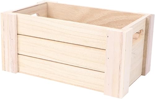 FUNOMOCYA Cesta de almacenamiento de madera para escritorio, contenedores de escritorio de madera para frutas rústicas, organizador de mesa, caja de