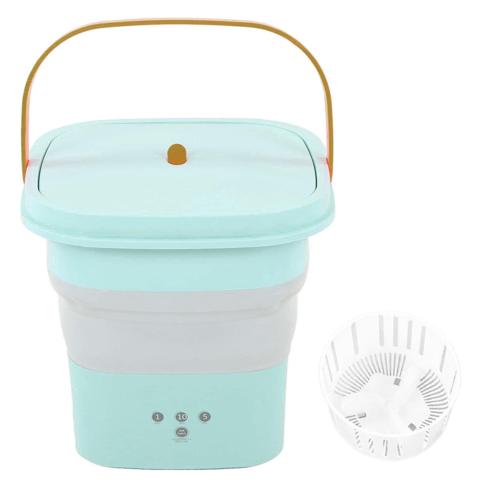 Mini Lavadora Plegable, Lavado Portátil y Secado Amplia Aplicabilidad Mini Lavadora Motor de Alta Velocidad para Apartamentos (Enchufe de la UE)