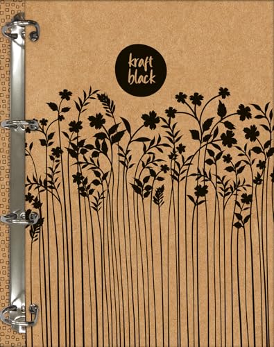 Jandaia - Caderno Argolado Cartonado Colegial Kraft Black 160 folhas
