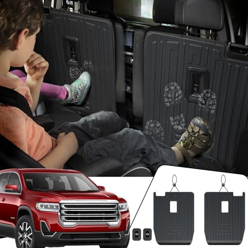 JOULARISE Backrest Mats Kick mats for 2017-2023 GMC Acadia 6 Seats Captain Chairs Accessories, All-Weather TPE Seat Back Covers Behind 2nd Row Bucket Seats SLE/SLT/AT4/DENALI(2nd Row Kick Mats)