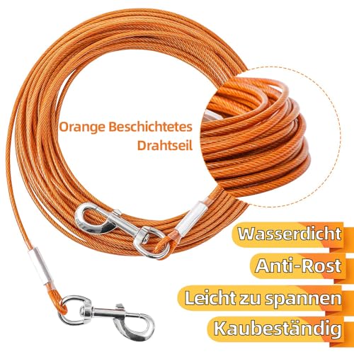 Mi Metty Tie-Out Leinen für Hunde,3m Kausichere Hundeleinen,Tie Out Cables Hofleine Für mittlere bis große Hunde