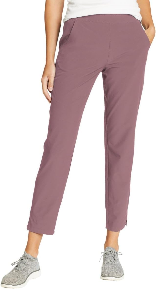 Eddie Bauer Women's Pink Travel Pants - Lightweight Elastic Waistband Ankle Pants (, Xxl)